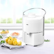 Efbe Entsafter Malina E 2, 350W, leistungsstarker Motor, Edelstahltechnik, zwei herausnehmbare Filter, weiß