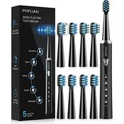Sonic Elektrische Zahnbürste Schallzahnbürste - PHYLIAN Elektrische Schallzahnbürste ?Shcall Zahnbürsten Mit 8 Ersatzbürsten , 5 Putzmodi , Timer , Aufladen 3 Stunden Hält 60 Tage