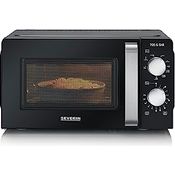 SEVERIN 2-in-1 Mikrowelle mit Grill 700 W, 900 W Grill, Grillofen mit 9 Automatikprogrammen, Mikrowelle mit Grillrost und Drehteller, schwarz / Edelstahl, MW 7781