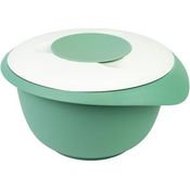 Westmark Rühr-/Backschüssel mit zweigeteiltem Deckel, 2,5 l, Mit Ausgießer, Kunststoff, Mint-Grün/Weiß