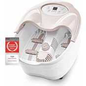 TZS First Austria Fußsprudelbad, Vibrations- und Luftblasenmassage, Infrarot- und Heizfunktion, Fußbad, 450W, 2 Programme, 3 Aufsätze, klappbarer Griff, Aromabox