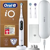 Oral-B iO Series 9 Plus Edition Elektrische Zahnbürste/Electric Toothbrush, PLUS 3 Aufsteckbürsten inkl. Whitening, Magnet-Etui, 7 Putzmodi, recycelbare Verpackung, Geschenk Mann/Frau, white