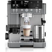 NINJA Espressomaschine, grau-metallic, optimale Brühtemperatur und integrierte Dampfdüse