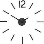 Umbra Blink, Moderne und Minimalistische DIY Quarz Wanduhr ohne Rahmen, Ziffern zum Aufkleben, Wanddekoration für Küche, Büro, Schlafzimmer und Wohnzimmer, Metall, Schwarz