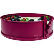 coox Springform mit Glasboden ⌀ 26 cm in Dunkelrot, backen und direkt auf der Glasplatte servieren und schneiden, kein Umsetzen nötig