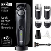 Braun Barttrimmer, Trimmer/Haarschneider Herren, Haarschneidemaschine Profi, 40 Einstellungen, Ladestation, Reiseetui, Bartschablone, 100 Min. kabellose Laufzeit, wasserdicht, BT7441