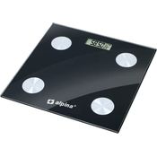 Alpina Smart Waage - mit Körperanalyse: inklusive Körperfett und Muskelmasse - Bluetooth - mit App - Schwarz, Einheitsgröße
