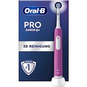Oral-B Pro Junior Elektrische Zahnbürste/Electric Toothbrush für Kinder ab 6 Jahren, Drucksensor, 3 Putzmodi inkl. Sensitiv für Zahnpflege, weiche Borsten & Timer, Designed by Braun, lila