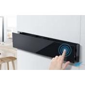 Midea Einbau-Wärmeschublade WS1560BL, Schwarzglas, Touch Control mit LED-Display, Temperaturbereich 40-80 °C, Push-Pull-Öffnung, Warmhaltefunktion