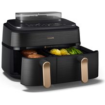 Bild für Philips Heißluftfritteuse 5000 Series NA552/00, Dual Basket mit Steam und 9L Kapazität (6L+3L)