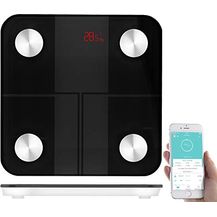 Bild für newgen medicals Körperfettwaage: 14in1-Körperanalysewaage aus Glas, Bluetooth, App, Nutzer-Erkennung (Körperwaagen, Waagen mit Analyse App, Senioren Handy)
