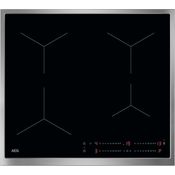 AEG Induktionskochfeld autark 60cm – 4 Flex-Zonen mit Powerfunktion – 14 Stufen – SuperFlat Rahmen – Timer – Touch-Bedienung – kompatibel mit Haubenautomatik – TO64IA0FXB, Schwarz