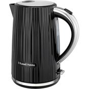 Russell Hobbs Wasserkocher Eden 27361-70, Schwarz, 2400W, für heißes Wasser, Tee oder Kaffee, Deckelöffnung per Knopfdruck, herausnehmbarer Kalkfilter, leuchtender Schalter