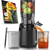 Leben Lang Slow Juicer, Entsafter mit großer Einfüllöffnung für ganze Früchte und Gemüse, inklusive Rezepte im E-Book