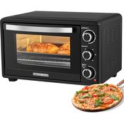Steinborg Mini Backofen mit Umluft 25 Liter Elektrischer Pizzaofen Minibackofen Miniofen 3in1 Backofen Krümelblech Ober-/Unterhitze Energiesparend 100-230°C 60 Min Timer