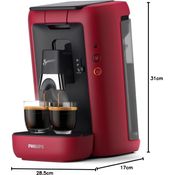 Philips Senseo CSA260/91, Pod-Kaffeemaschine mit 1,2 l Wassertank, 1450 W, umweltfreundlich, Rot