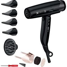 Bild für GAMMA+ XCELL S Ionic Haartrockner, 290 g Ultraleichter Haartrockner mit bakterientötender Wirkung, Leise, Smart Memory, LED-Schnittstelle, Selbstreinigende Technologie (SCHUKO-Stecker, Mattes Schwarz)