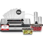 Caso Vakuumierer VRH 800 advanced Pro, mit CASOTEK® Liquid Funktion, Edelstahlgehäuse, 130W, 30 cm Schweißnaht, inklusive 2 VacuBoxxen und umfangreichem Zubehör