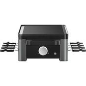 WMF Master Raclette Grill, 8 Personen, 1500 W, mit Keramikpfännchen, variabler Temperaturkontrolle, spülmaschinengeeignet, Edelstahl schwarz matt