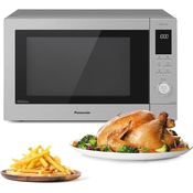 Panasonic NN-CD88QSEPG 34L Air Fryer Kombi-Mikrowelle mit Quarzgrill, 1000 W, automatisches Auftauen, Genius Sensor, Edelstahl, Silber