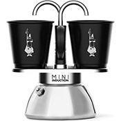 Bialetti Mini Express Induction, Induktionskaffeemaschine, 2 Tassen (100 ml), für alle Herdarten geeignet, Schwarz