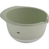 Emsa K32428 Prep&Bake Kunststoff-Rührschüssel 2,8 L | rutschfester Boden | perfekte Stabilität beim Mischen | integrierte Ausgießlippe für präzises, sauberes Ausgießen | spülmaschinenfest | Grün/Grau