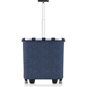 reisenthel carrycruiser herringbone dark blue Tragbarer Einkaufstrolley mit stabilem schwarzen Aluminiumrahmen, Schultergurt und herausnehmbarer Netz-Innentasche Aus wasserabweisendem Material - Preisvergleich