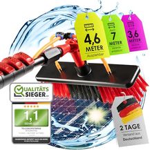 Bild für BoomDing Teleskop Waschbürste 4,6 Meter ausziehbar Teleskopstange Fensterreinigung aus Aluminium zur Reinigung von Solaranlage Terrassendach Wintergarten Reinigungsset PV Anlage Reinigung