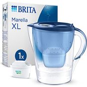 BRITA Wasserfilter-Kanne Marella XL blau (3,5l) inkl. 1x MAXTRA PRO All-in-1 Kartusche – Filter zur Reduzierung von Kalk, Chlor, Blei, Kupfer & geschmacksstörenden Stoffen im Wasser