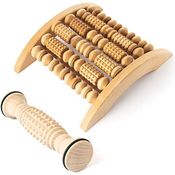 tuuli Accessories Massage Massagerolle Massageroller Massagegerät Fuß Fußmassagegerät Fußroller Fußmassage Set aus Holz