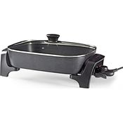 Nedis FCSP110EBK40, Tischgrill elektrisch mit einstellbarem Thermostat, Schwarz