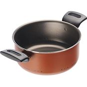 Alluflon Zecchino Kasserolle Antihaft, Durchmesser 24 cm, 2 Griffe, Aluminium, Orange