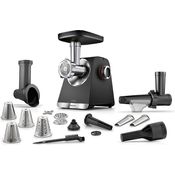 BOSCH Fleischwolf Serie 6 MFWS660B, 500 W, 3,5 kg/Min., schwarz, mit 2 Lochscheiben (3&8mm) und Fruchtpresse, 2 Stufen, 10 J Motorgarantie, Planetengetriebe