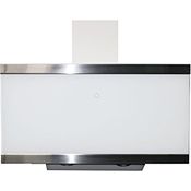 Respekta Dunstabzugshaube kopffrei / Dunstabzugshaube schräg 90 cm / Glasschirm mit Edelstahlrahmen in Weiß / Abluft - und Umluftfunktion / CH89090W / A++ / 39–59 dB