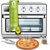 TurboTronic digitaler Heißluftofen - XXL 32 Liter mit Drehspieß für Hähnchen 5 in1 Mini Backofen, Dörrer & Power Heißluftfritteuse Airfryer ab 25°C