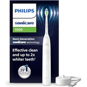 Philips Sonicare 5500 elektrische Zahnbürste, Schallzahnbürste mit Andruckkontrolle, EasyStart, SmarTimer, BrushPacer, Weiß
