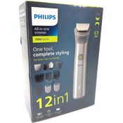 Philips Multigroom Serie 5000 All in One Trimmer 12 in 1 Bartschneider Bart Haarentfernung Tragbar Stark, grau
