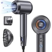 llano Ionen Haartrockner Schnelltrocknender Föhn mit Diffusor 100 Millionen Negative Ionen Hair Dryer 19m/s Luftstrom Bürstenloser Motor, 5 Hitze- und 2 Geschwindigkeitsstufen (perlgrau)