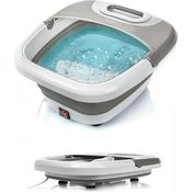 TZS First Austria Klappbares Fußsprudelbad mit Heizung | Grau | Vibration & Sprudelfunktion | Fuß-Massage-Gerät | Fußbadewanne | max. 45°C | Pediküre