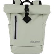 travelite BASICS Roll-Up Rucksack, wasserdichter Freizeitrucksack mit atmungsaktiver Rückwand und reflektierenden Applikationen, schwarz
