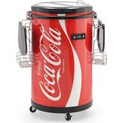 Salco Coca-Cola Partycooler SPC-88CC, Mini Kühlschrank 50L Getränkekühlschrank, im stylischen Coca-Cola Design, transparenter Glasdeckel, digitale Temperaturanzeige