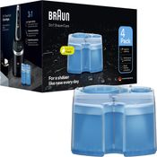 Braun Elektrorasierer 3-in-1 ShaverCare, CCR 4er Ersatzkartusche - Alkoholbasierte Reinigung für gründliche Rasurpflege