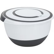 Rührschüssel mit Deckel Spritzschutz 5 Liter Weiss Schwarz