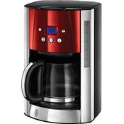Russell Hobbs Digitale Kaffeemaschine Luna rot, bis 12 Tassen, 1,5l Glaskanne, programmierbarer Timer, Warmhalteplatte, Abschaltautomatik, 1000W, Filterkaffeemaschine 23240-56