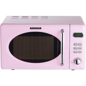 Wolkenstein WMW720 SP Mikrowelle, Standgerät, 700 Watt, 20 Liter Garraum, Nostalgie pink RETRO