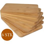 6er-Set Frühstücksbrettchen aus Bambus, 22 x 14 x 0,8 cm