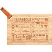 Wenko Steakbrett Bambus M - Küchenbrett, Schneidbrett mit Saftrille, klingenschonend, Bambus, 33 x 2 x 23 cm, braun