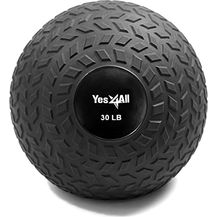Bild für Yes4All 7XU4, 7XU4 41 Pfund Slam Ball, Medizinball für Kraft und Training – Fitness-Trainingsball mit griffigen Profilen und robuster Gummischale (40 Pfund, schwarz)