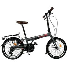 Bild für Toys Store GmbH 20 Zoll Alu Faltrad Klapprad Shimano 7Gang-Schaltung Camping Rad Klappfahrrad (Grau-Rot)