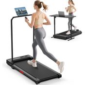 Quekuane Klappbares Laufband für Zuhause - Walking Pad mit 3 Geschwindigkeitsstufen, LED-Display, Fernbedienung und Gelenkschonendem Design, Unter Schreibtisch nutzbar, bis 120 kg Tragkraft, Faltbar und Mobil